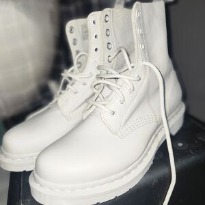 Dr. Martens White Leather Boots